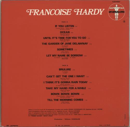 Françoise Hardy Francoise Hardy French vinyl LP album (LP record